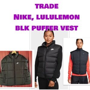 Nike Puffer Vest Black size Medium Trade if willing .